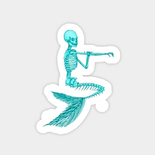 TURQUOISE BATHING MERMAID SKELETON Sticker